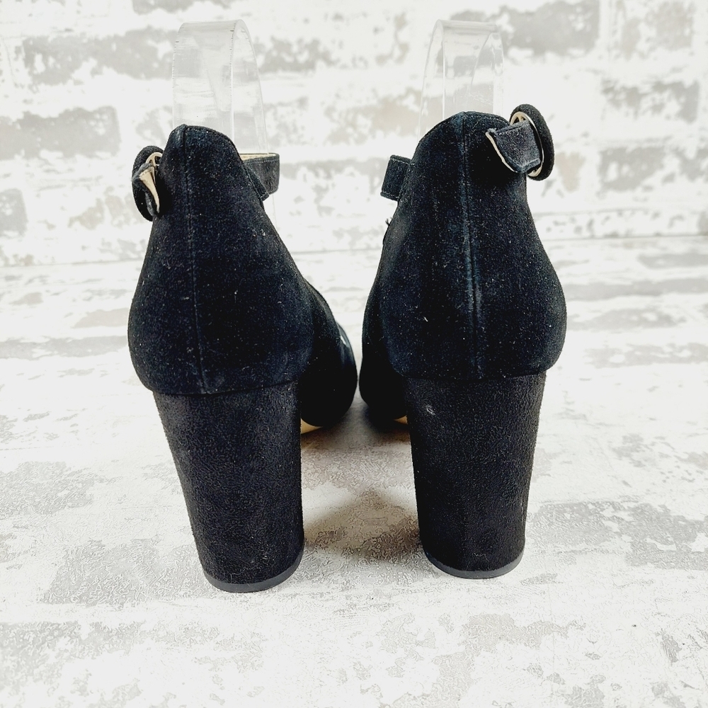 Marc Fisher Ion Black Suede Ankle Strap Pumps F578 - Picture 6 of 13
